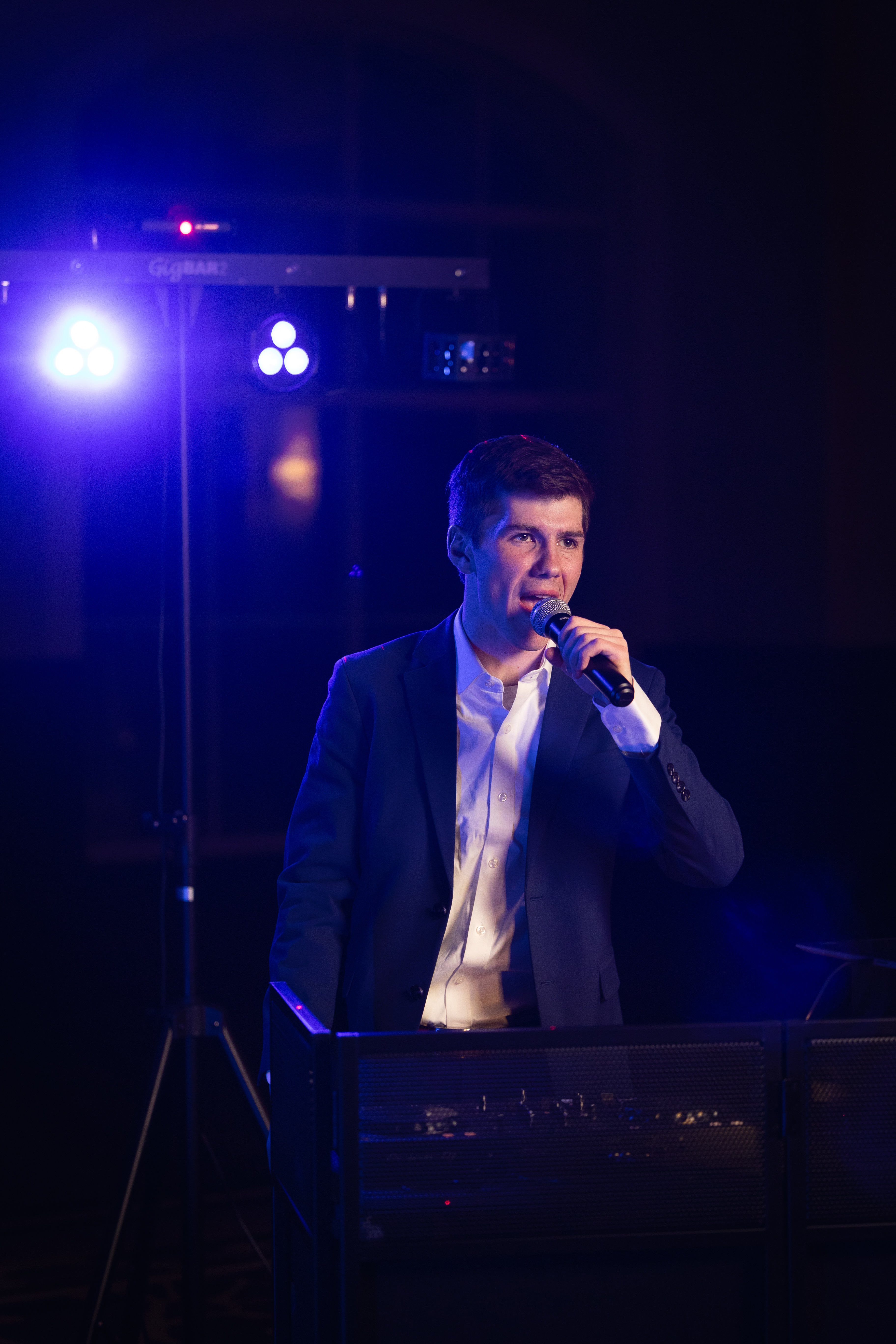 Emcee on the microphone