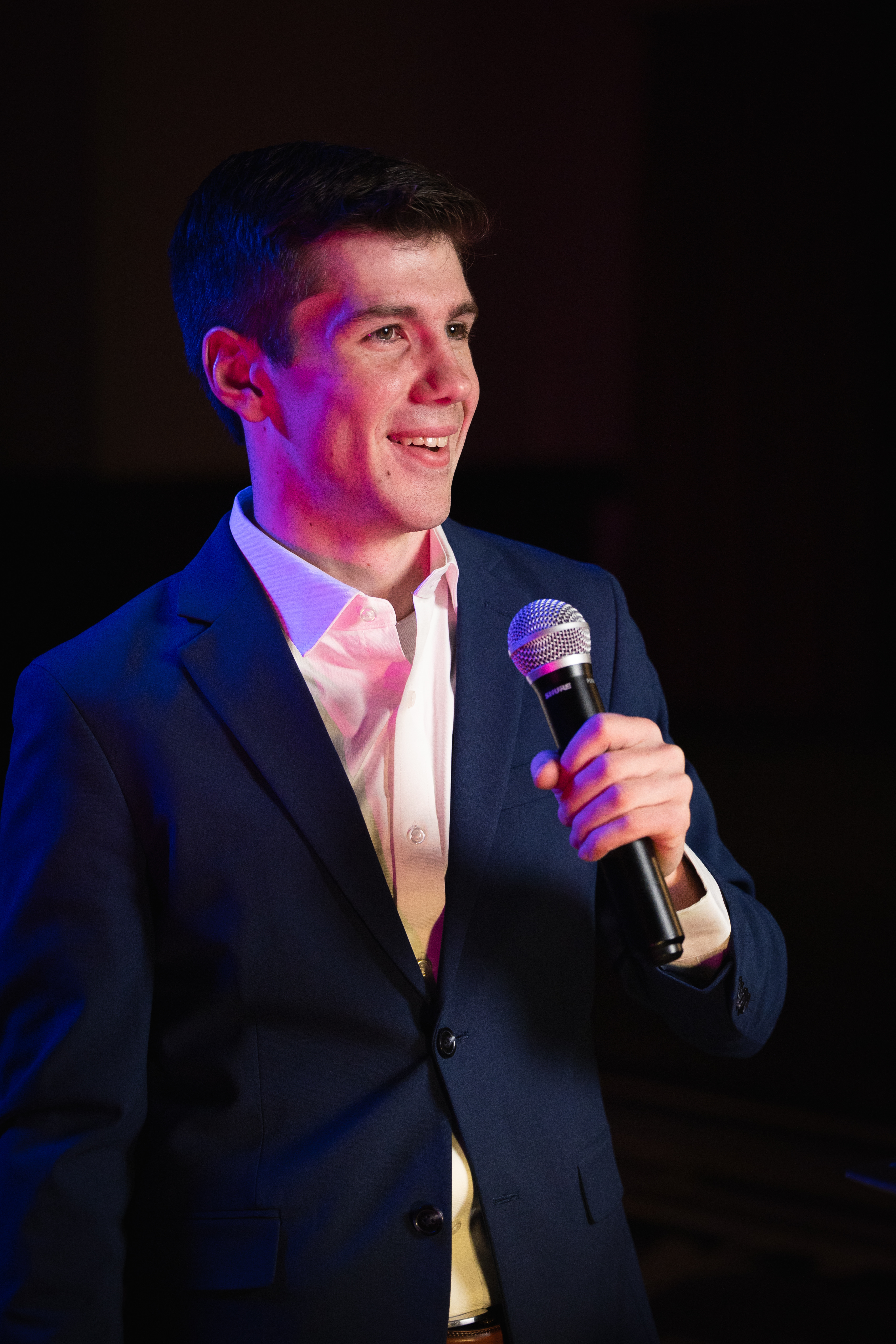 Microphone moment at the reception